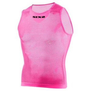 Sixs Netted Tank Top One Size Pink Fluo