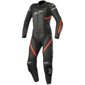 Alpinestars Stella Kira 2 Pieces Leather 38 Black Red Fluo