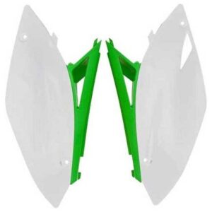 Rtech Side Panels Kawasaki Kx 250 F 2009-2012/kx 450 F 2009-2011 One Size White / Green