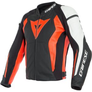 Dainese Nexus Leather 52 Black / Fluo Red / White