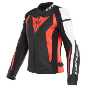 Dainese Nexus Leather 42 Black / Fluo Red / White