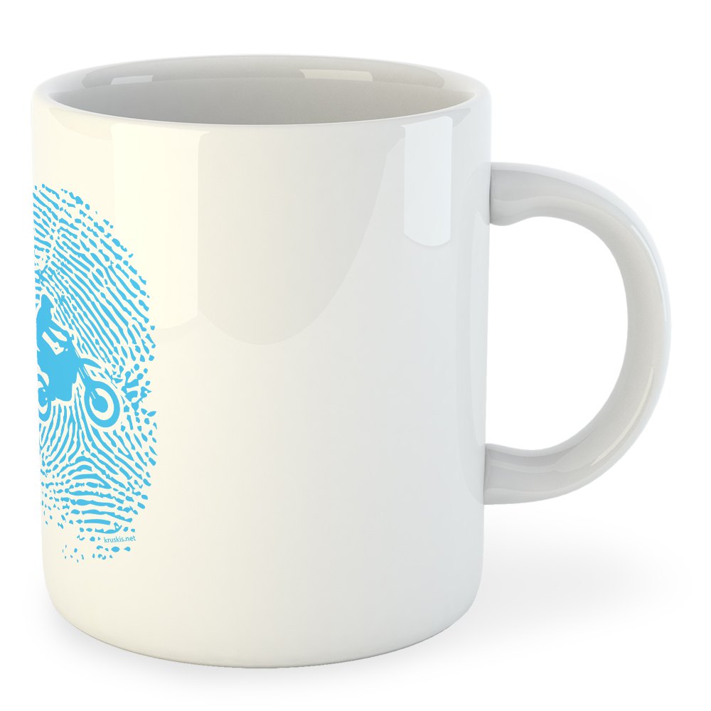 Kruskis Mug Off Road Fingerprint 325 ml (11 oz) White - Imagen 2