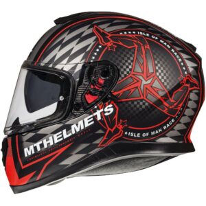 Mt Helmets Thunder 3 Sv Isle Of Man XS B5 Matte Fluor Red