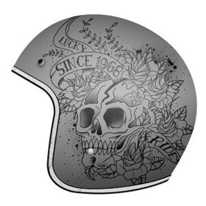 Mt Helmets Le Mans 2 Sv Skull&roses XS Matte Grey