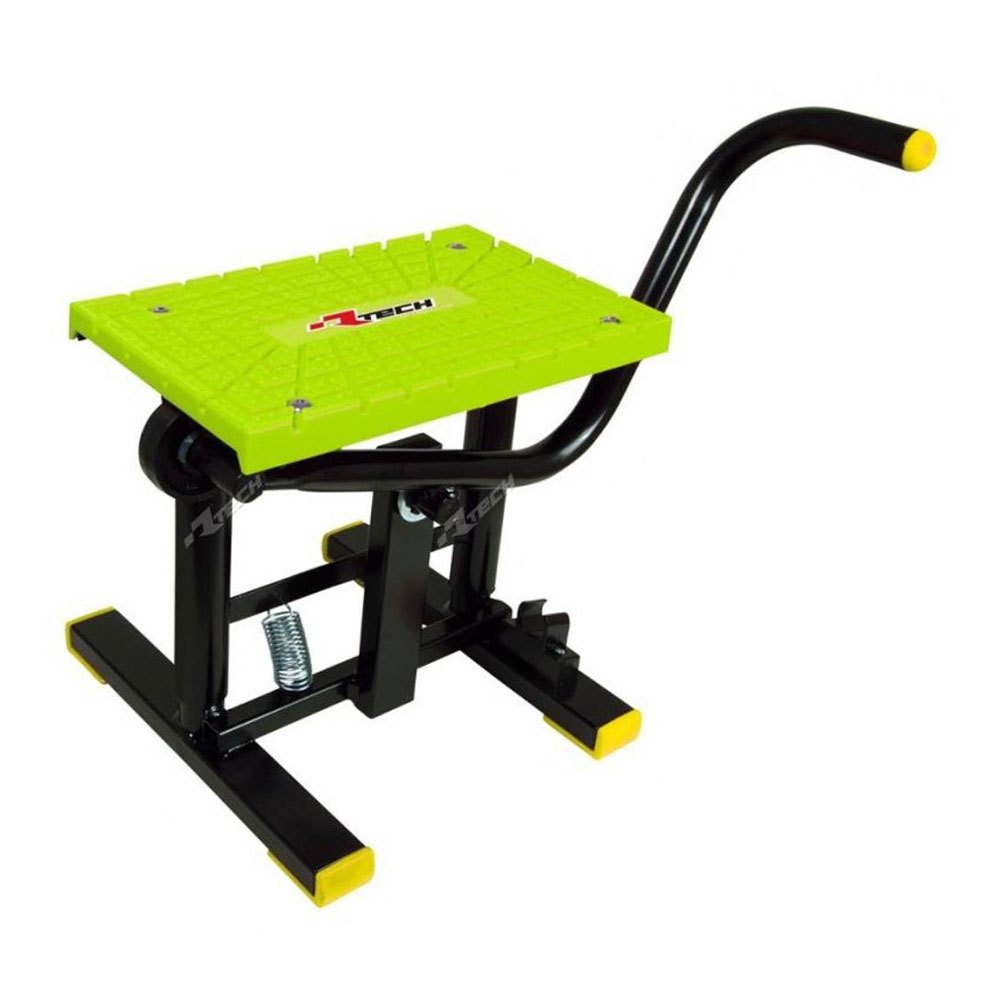 Rtech Foot Lift Bike Stand With Cross Tpu Plate One Size Neon Yellow