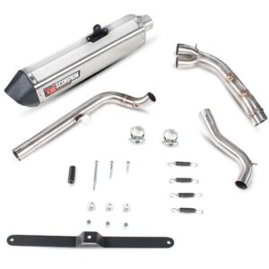 Scorpion Serket Parallel Slip On Brushed Stainless Dl650 V-strom 12-16 Not Homologated One Size Silver