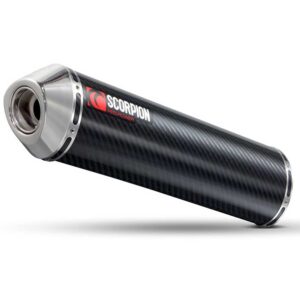 Scorpion Factory Round Slip On Carbon Fibre/stainless Steel Vfr V Tec 800 02-09 One Size Black