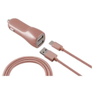 Ksix Dual 2.1a Charger+usb/micro Usb Cable One Size Pink